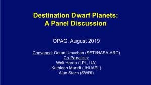 Destination Dwarf Planets: a Panel Discussion
