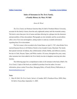 Of Surnames in the Tevis Family, a Family History by Mary M