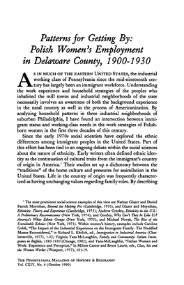 Polish Women's Employment in Delaware County, 1900-1930