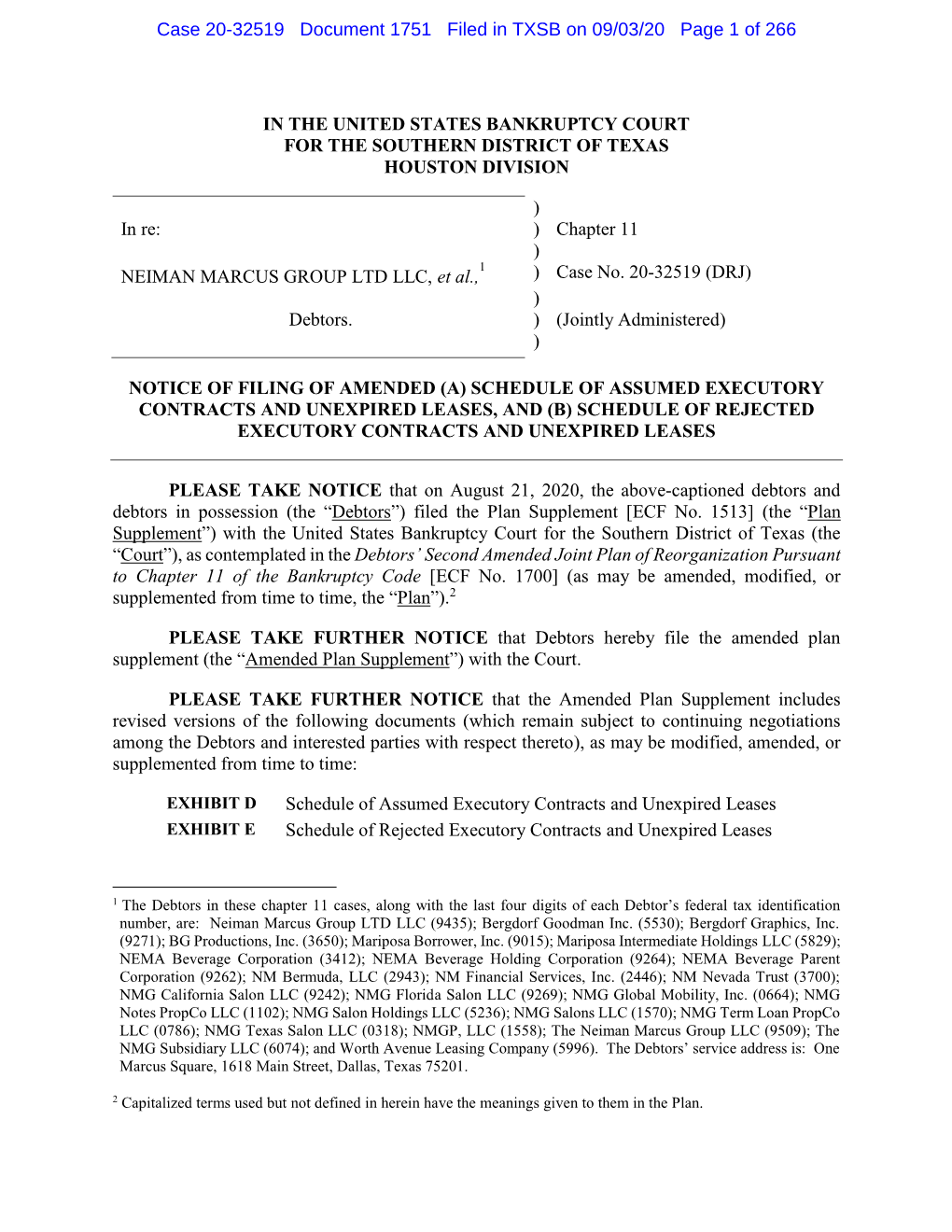 Case 20-32519 Document 1751 Filed in TXSB on 09/03/20 Page 1 of 266