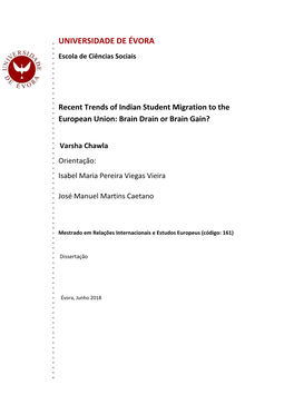 Recent Trends of Indian Student Migration to the European Union: Brain Drain Or Brain Gain?