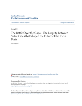 The Battle Over the Canal: the Dispute Between Sister Cities That Shaped the Future of the Twin Ports”