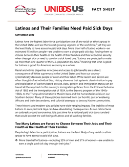 Latinos and Their Families Need Paid Sick Days