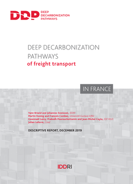 Deep Decarbonization Pathways of Freight Transport in France, Descriptive Report, IDDRI