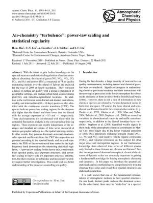 Air-Chemistry “Turbulence”: Power-Law Scaling and Statistical Regularity