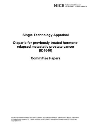 Relapsed Metastatic Prostate Cancer [ID1640] Committee Papers