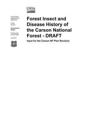 Forest Insect and Disease History of the Carson National Forest - DRAFT