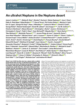 An Ultrahot Neptune in the Neptune Desert