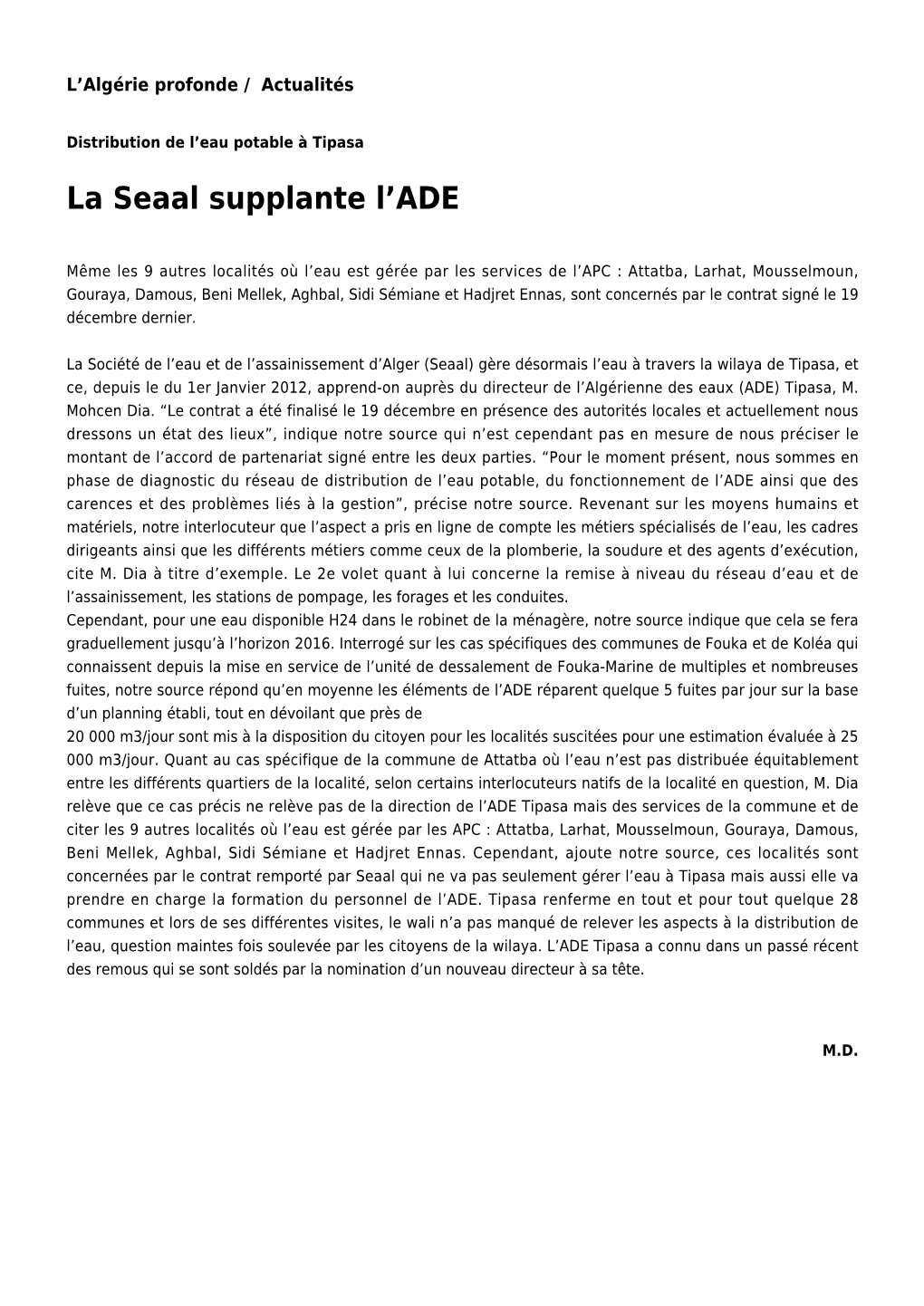 La Seaal Supplante L'ade