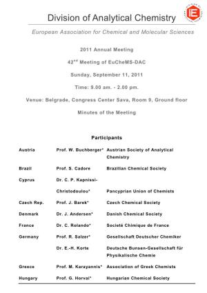 Annual Meeting – Minutes 2011