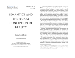 Semantics and the Plural Conception of Reality