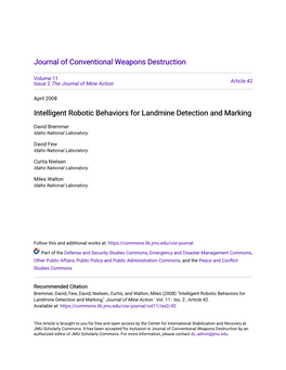 Intelligent Robotic Behaviors for Landmine Detection and Marking