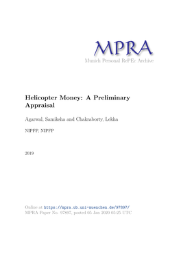 Helicopter Money: a Preliminary Appraisal