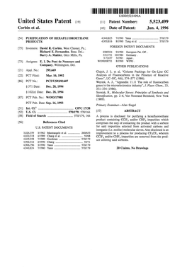 III IIII US005523499A United States Patent (19) 11 Patent Number: 5,523,499 Corbin Et Al