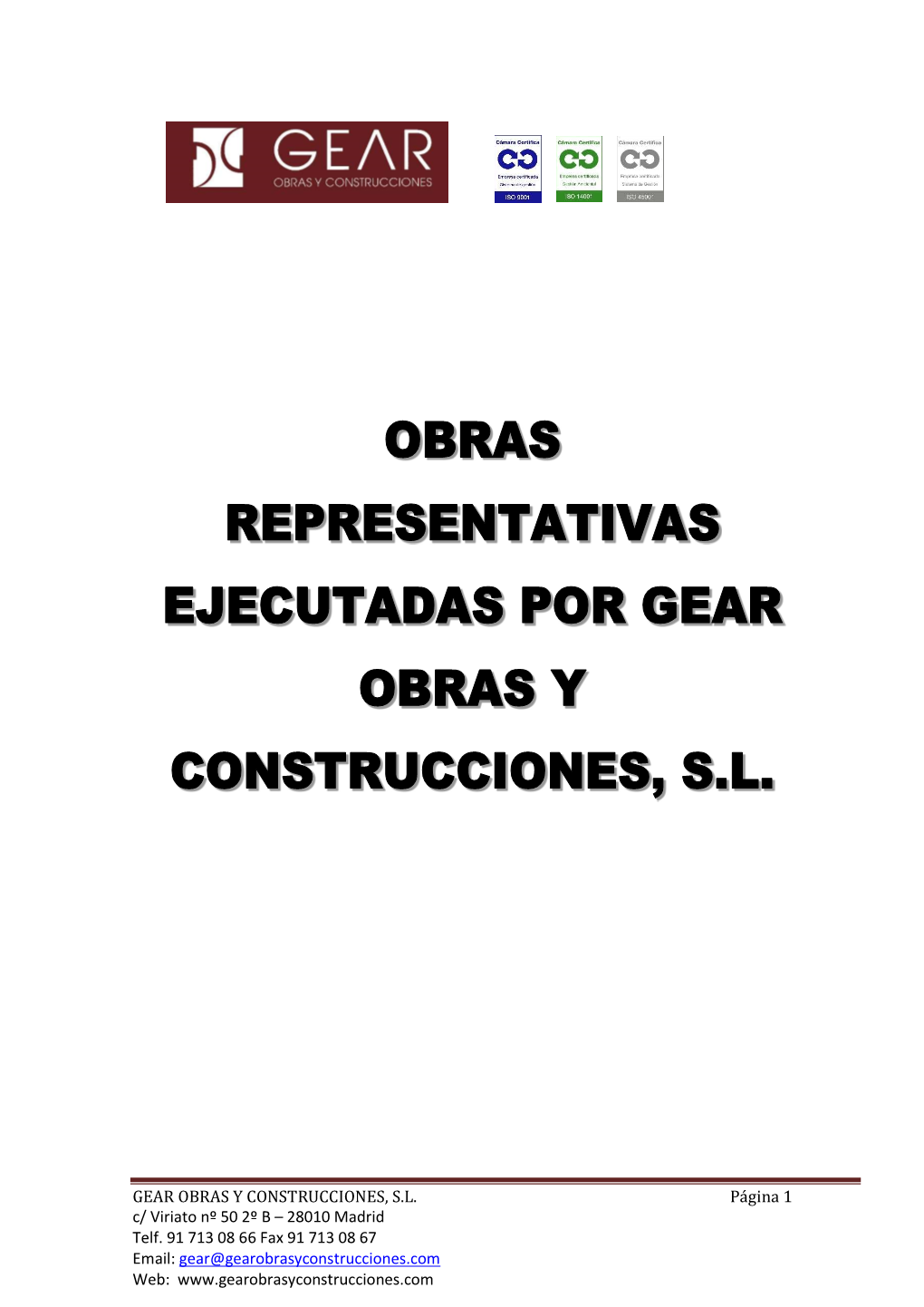 GEAR OBRAS Y CONSTRUCCIONES, SL Página