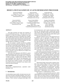 Design and Evaluation of an Auto-Memoization Processor