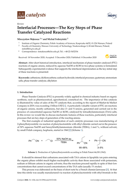 Interfacial Processes—The Key Steps of Phase Transfer Catalyzed