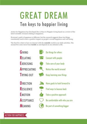 Great Dream: 10 Keys to Happier Living