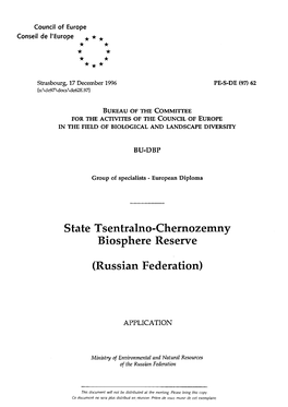 State Tsentralno-Chernozemny Biosphere Reserve