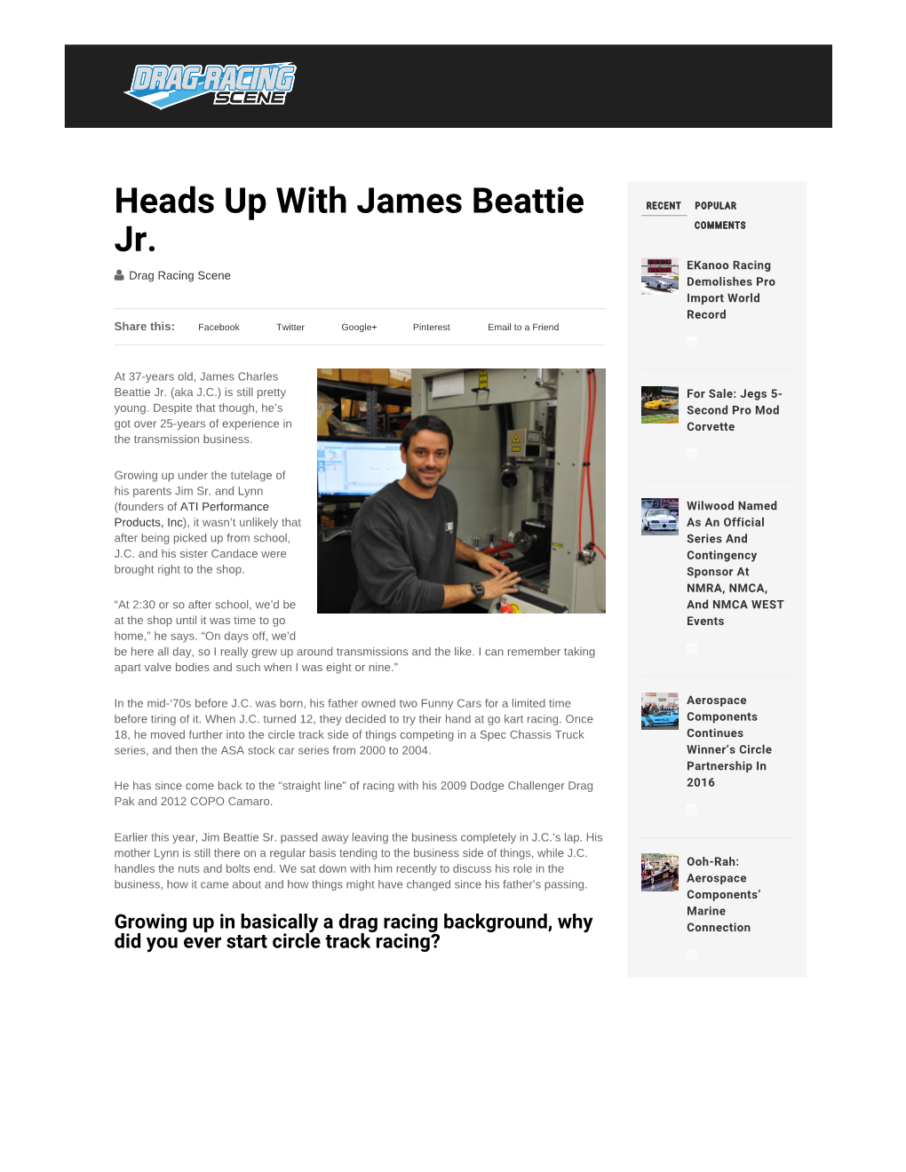 Heads up with James Beattie RECENTPOPULAR Jr