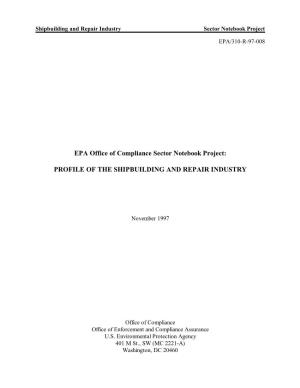 Shipbuilding and Repair Industry Sector Notebook Project EPA/310