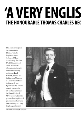 The Honourable Thomas Charles Reginald Agar-Robartes MP (1880–1915)