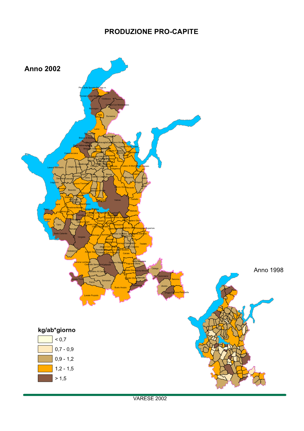 PRODUZIONE PRO-CAPITE Anno 2002