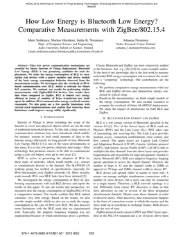 How Low Energy Is Bluetooth Low Energy? Comparative Measurements with Zigbee/802.15.4