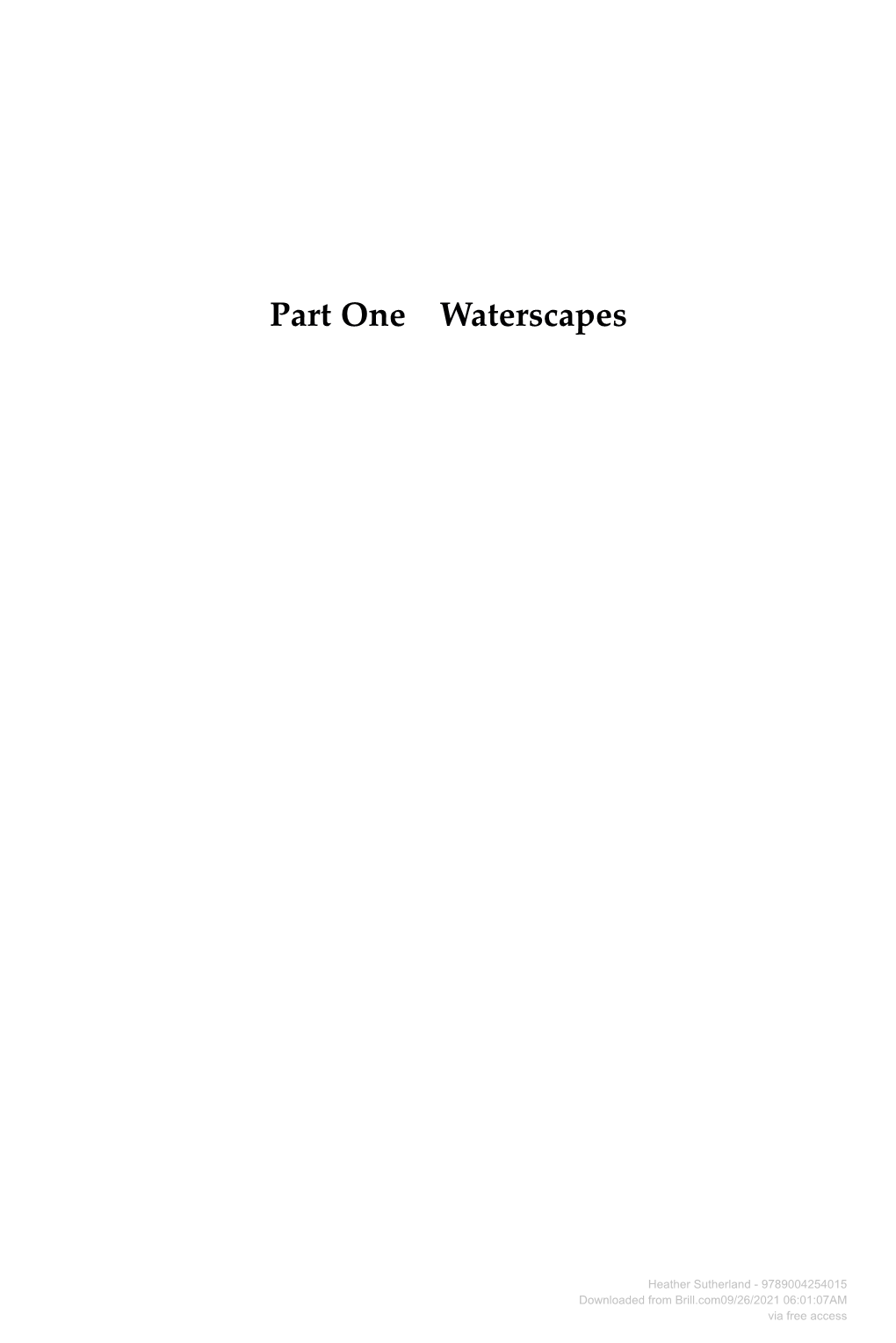 Part One Waterscapes