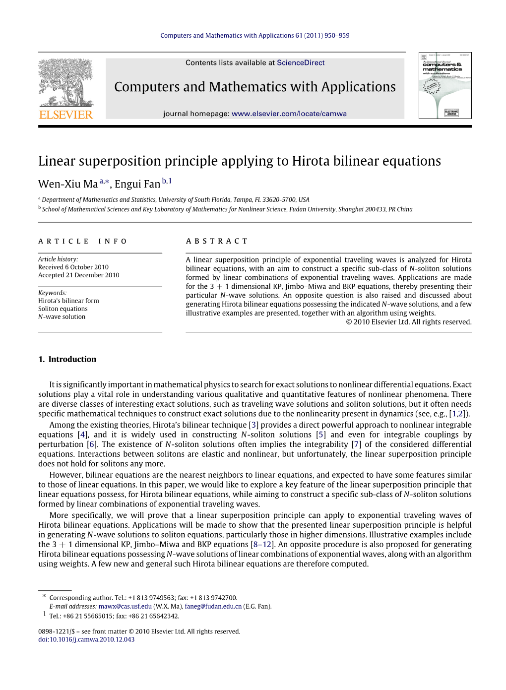 Linear Superposition Principle Applying to Hirota Bilinear Equations