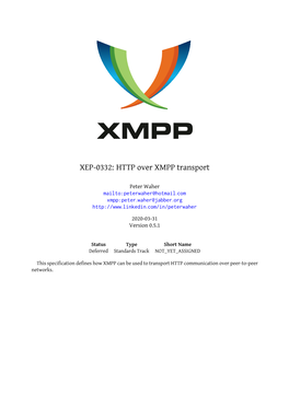 XEP-0332: HTTP Over XMPP Transport