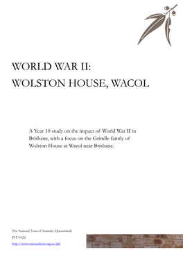 World War Ii: Wolston House, Wacol