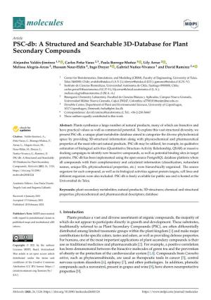 PSC-Db: a Structured and Searchable 3D-Database for Plant Secondary Compounds