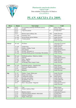 Plan Akcija Za 2009