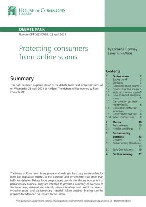 Protecting Consumers from Online Scams 3