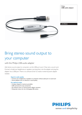 Bring Stereo Sound Output to Your Computer with the Philips USB Audio Adapter