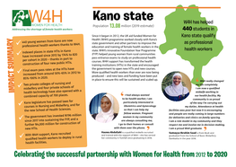 W4H State Summary 2020 – Kano