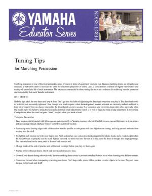 Tuning Tips for Marching Percussion