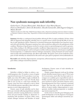 Non-Syndromic Monogenic Male Infertility
