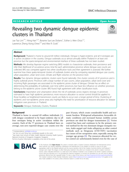 Revealing Two Dynamic Dengue Epidemic Clusters in Thailand