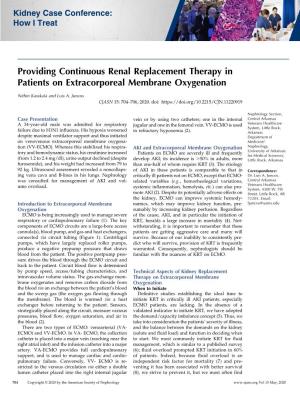 Providing Continuous Renal Replacement Therapy in Patients on Extracorporeal Membrane Oxygenation