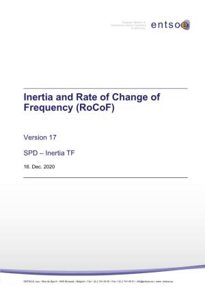 Inertia and Rate of Change of Frequency (Rocof)