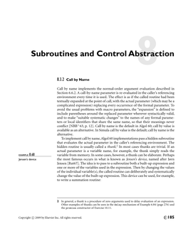 Subroutines and Control Abstraction8 8.3.2 Call by Name