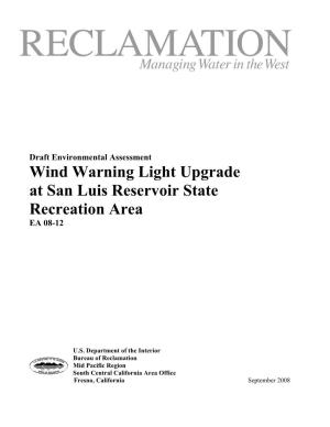 Wind Warning Light Upgrade at San Luis Reservoir State Recreation Area EA 08-12