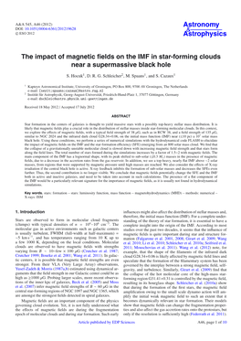 The Impact of Magnetic Fields on the IMF in Star-Forming Clouds Near A