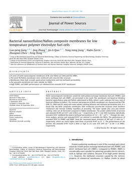 Bacterial Nanocellulose/Nafion Composite Membranes for Low