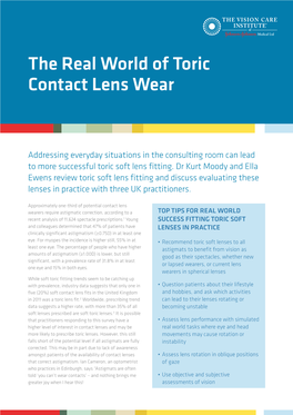 The Real World of Toric Contact Lens Wear