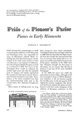 Pianos in Early Minnesota