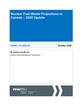 Nuclear Fuel Waste Projections in Canada – 2020 Update