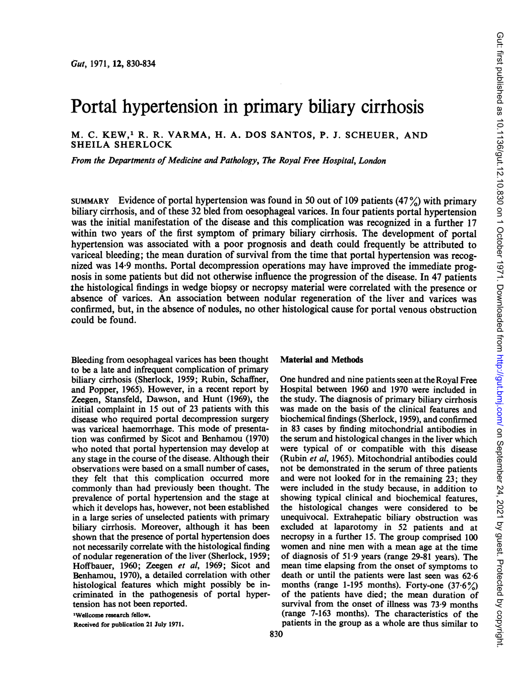 Portal Hypertension in Primary Biliary Cirrhosis